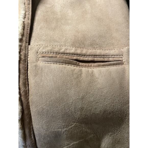 Vintage Shearling Coat Men’s Light Brown Suede Sherpa Lined Western Boho - Picture 4 of 7